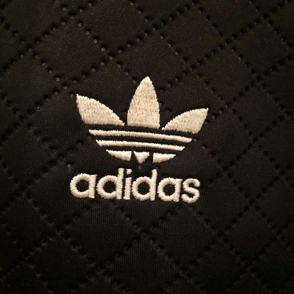 Quilted Adidas Cropped Hoodie with Trefoil Logo - Picture 3 of 4